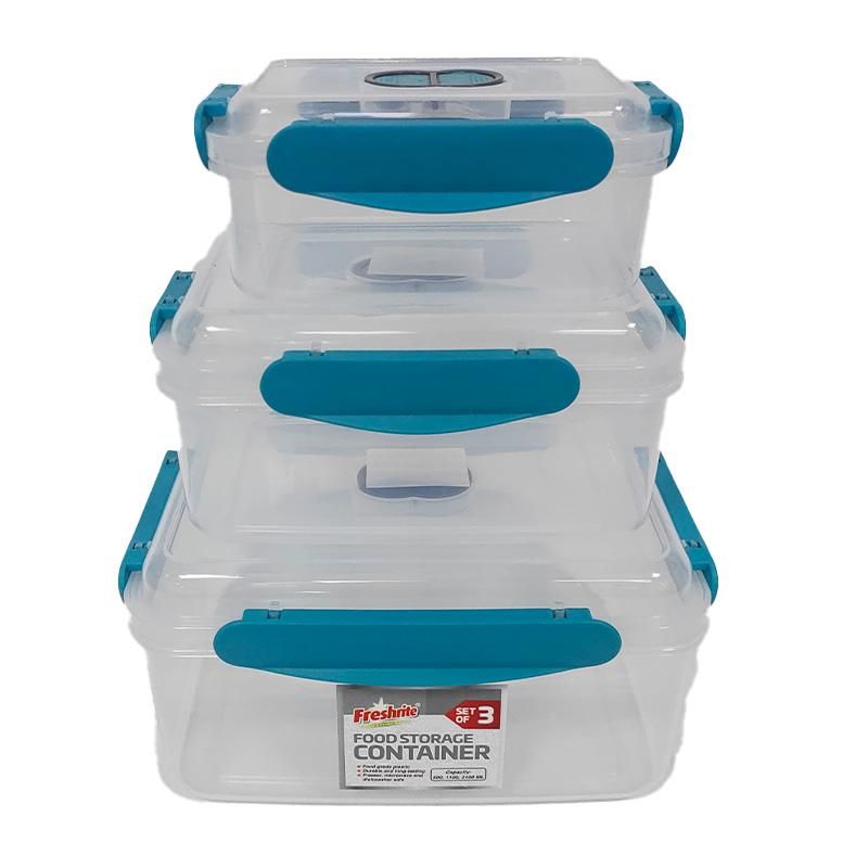 Set Of 3 Food Storage Container Sqre {CH81514} (12/cs)