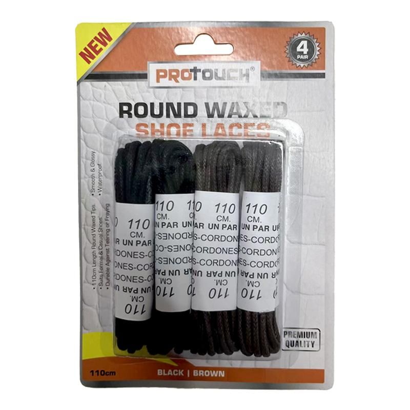 4Pair 110Cm Round Waxed Shoe Lades {CH86562} (48/cs)