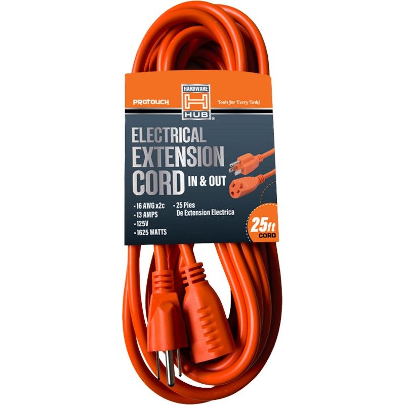 25Ft Outdoor Extension Cord Orange {CH90092} (12/cs)