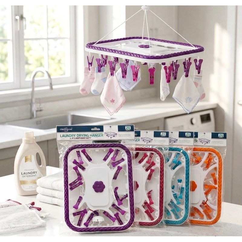 18Peg Hanging Drying Rack Rectangle {CH85536} (24/cs)