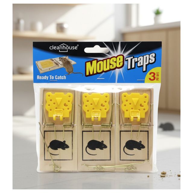 03Pk Wooden Mouse Trap {CH81806} (48/cs)