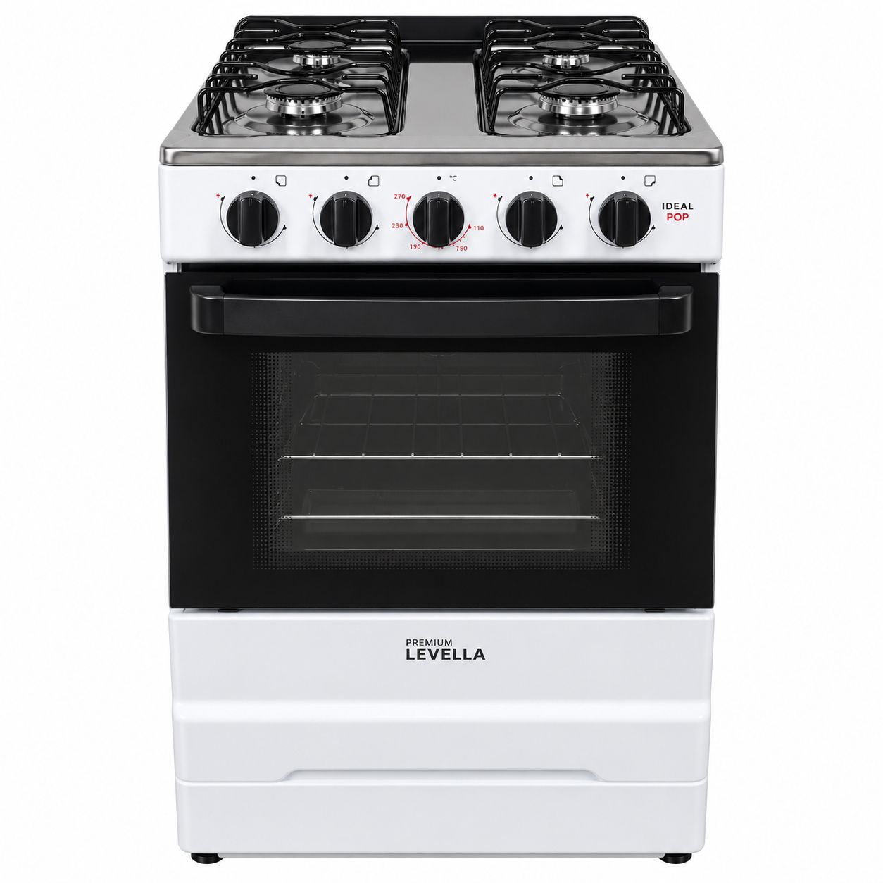 Premium Gas Stove 20" 4 Burners White (1/cs)