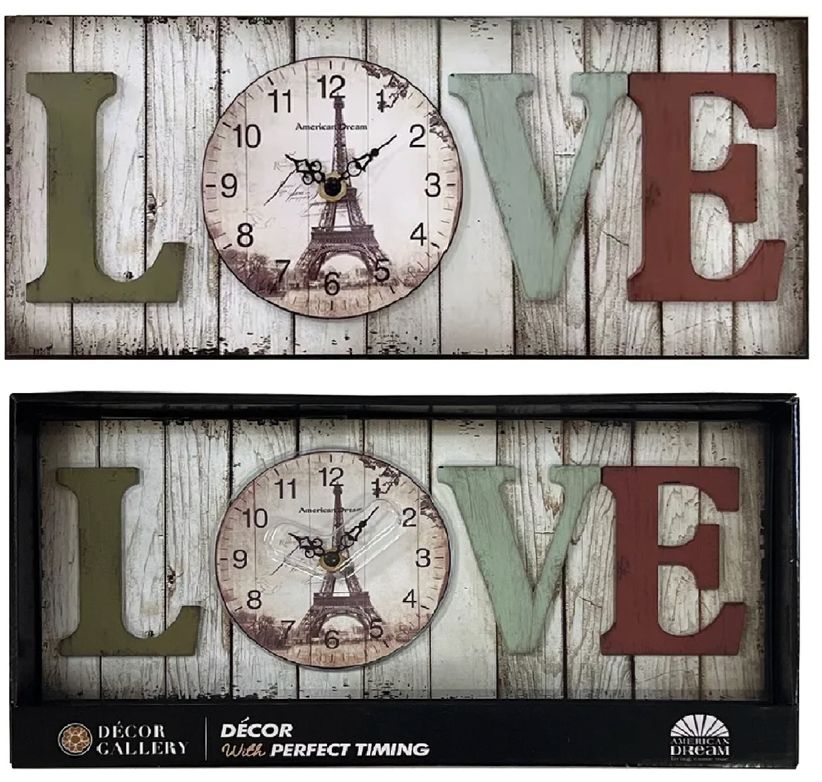 5 No Ticking Love Wall Clock (10/cs)
