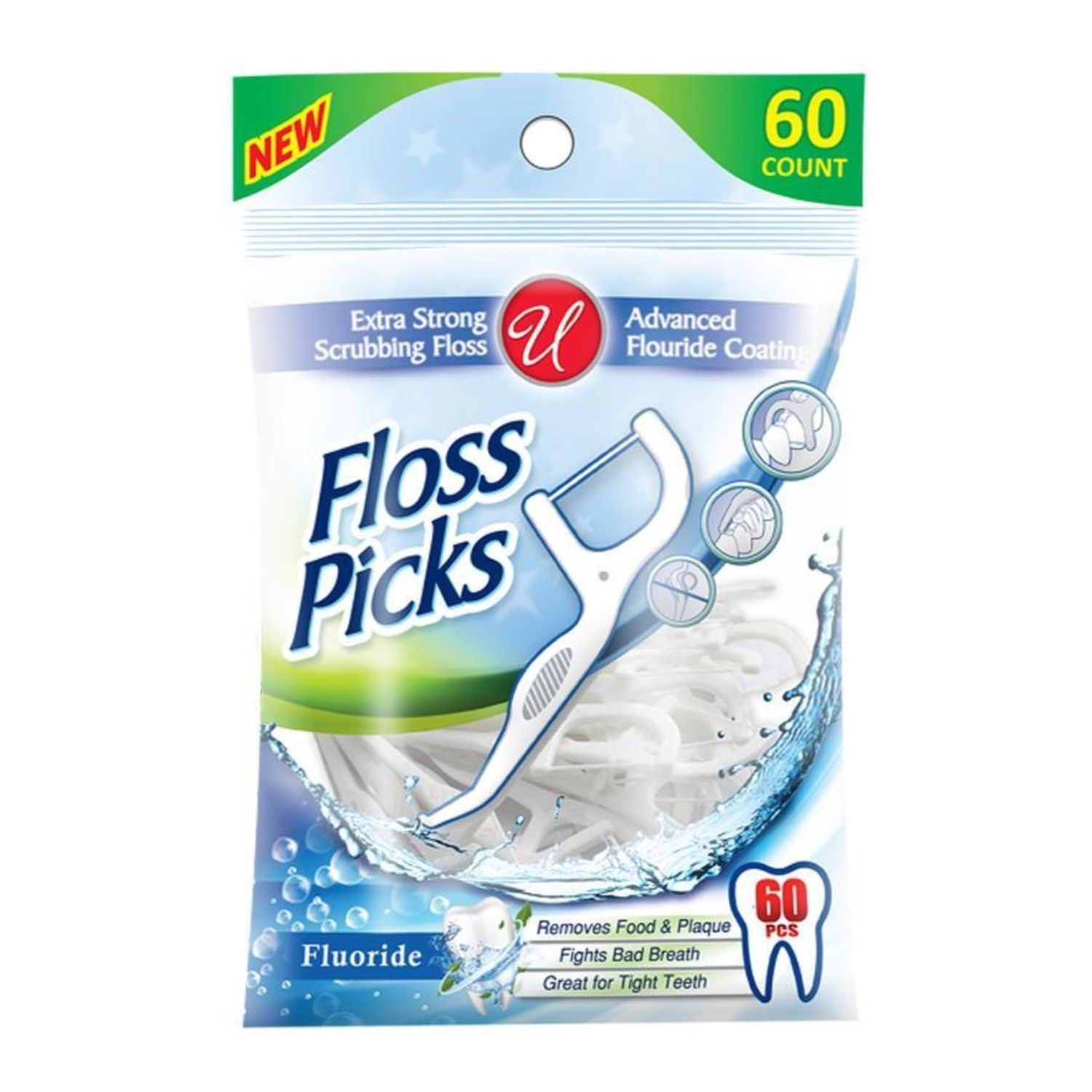 60Pc Dental Floss Fluoride {85953} (48/cs )