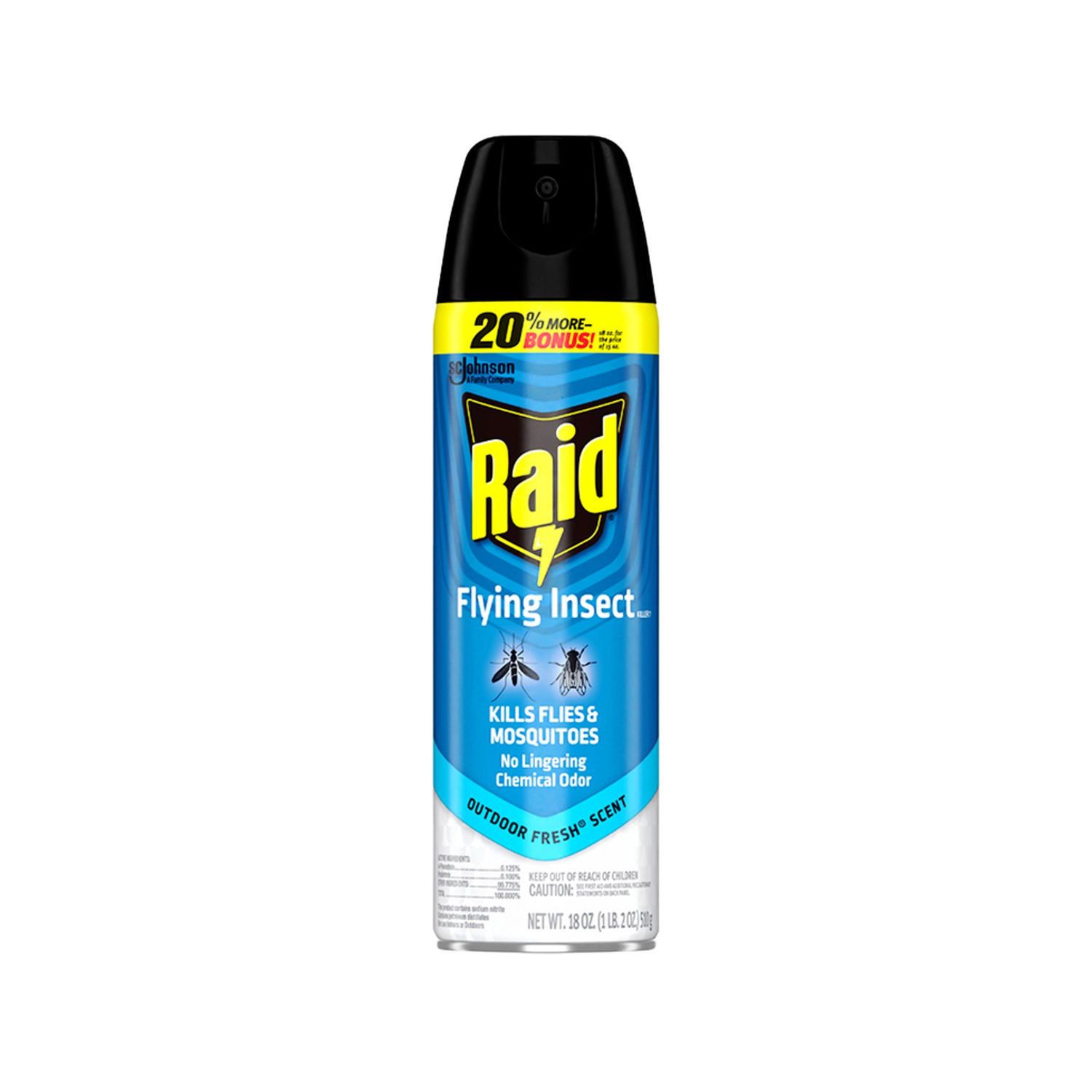18oz Raid Insect Flies &amp; Mosquito Killer - Outdoor Fresh (12/cs)
