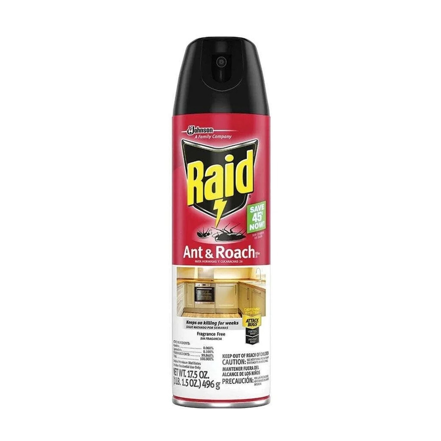 17.5oz Raid Ant &amp; Roach Killer - Fragance Free (12/cs)