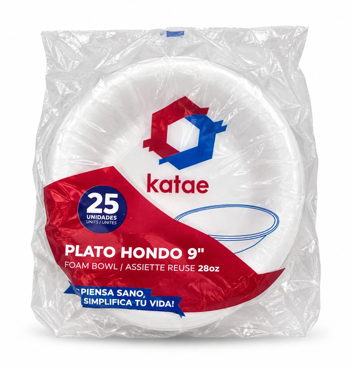 25 Pack Foam Bowl 9" Big / Plato Hondo (20/cs)