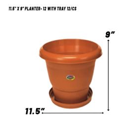 11.5" x 9" Planter 12 with Tray - (12/cs)