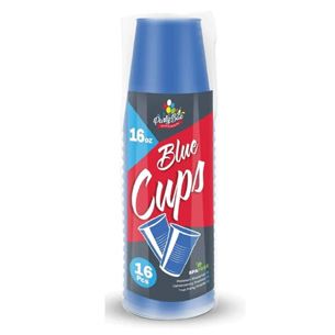 16Oz, 16Ct Blue Cups In Bag (48/cs)