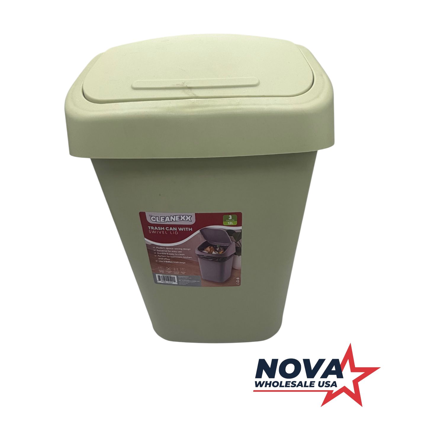 3 Gal Trash Bin- Pastel Colors (6/cs)