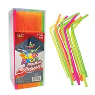 150ct. Neon Flexible Straws (48/cs)