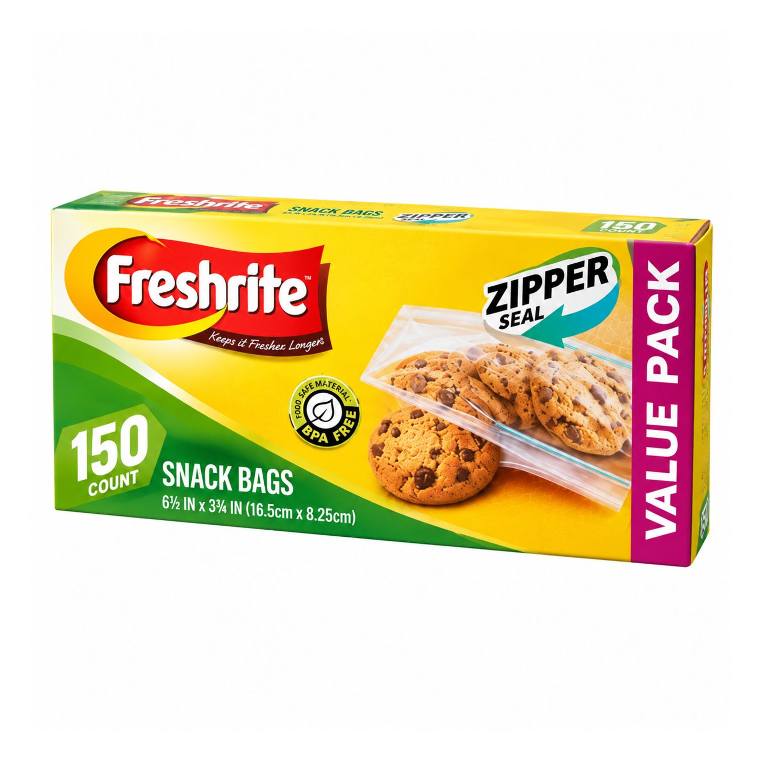 150Ct Snack Bags Zipper Seal {IN85610} (24/cs)