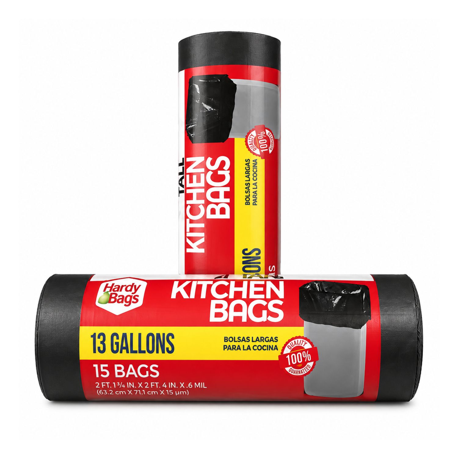 15Ct Hardy Bag 13Gal Black Roll Bag {IN00401} (24/cs)