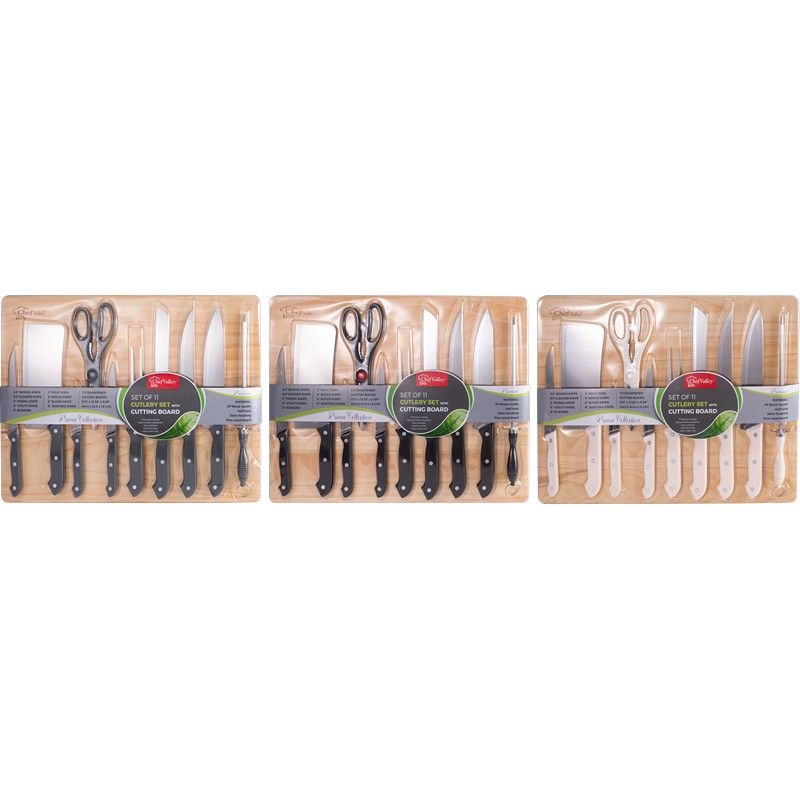 11 Pcs Knife Board Set Asst {CH26775-ASST} (6/cs)