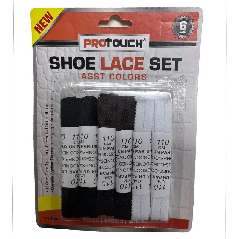 6Pair Shoe Lace Set Asst Colors {CH80362} (48/cs)