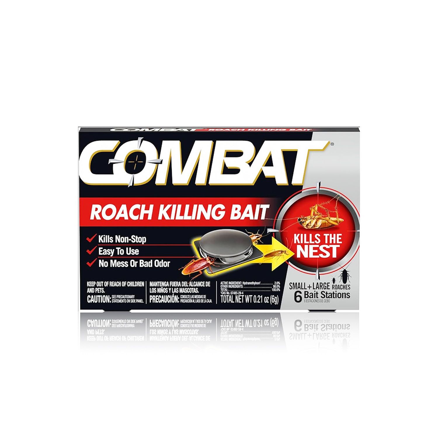 6ct Combat Bait Stations for Small And Large Roaches (6/cs)