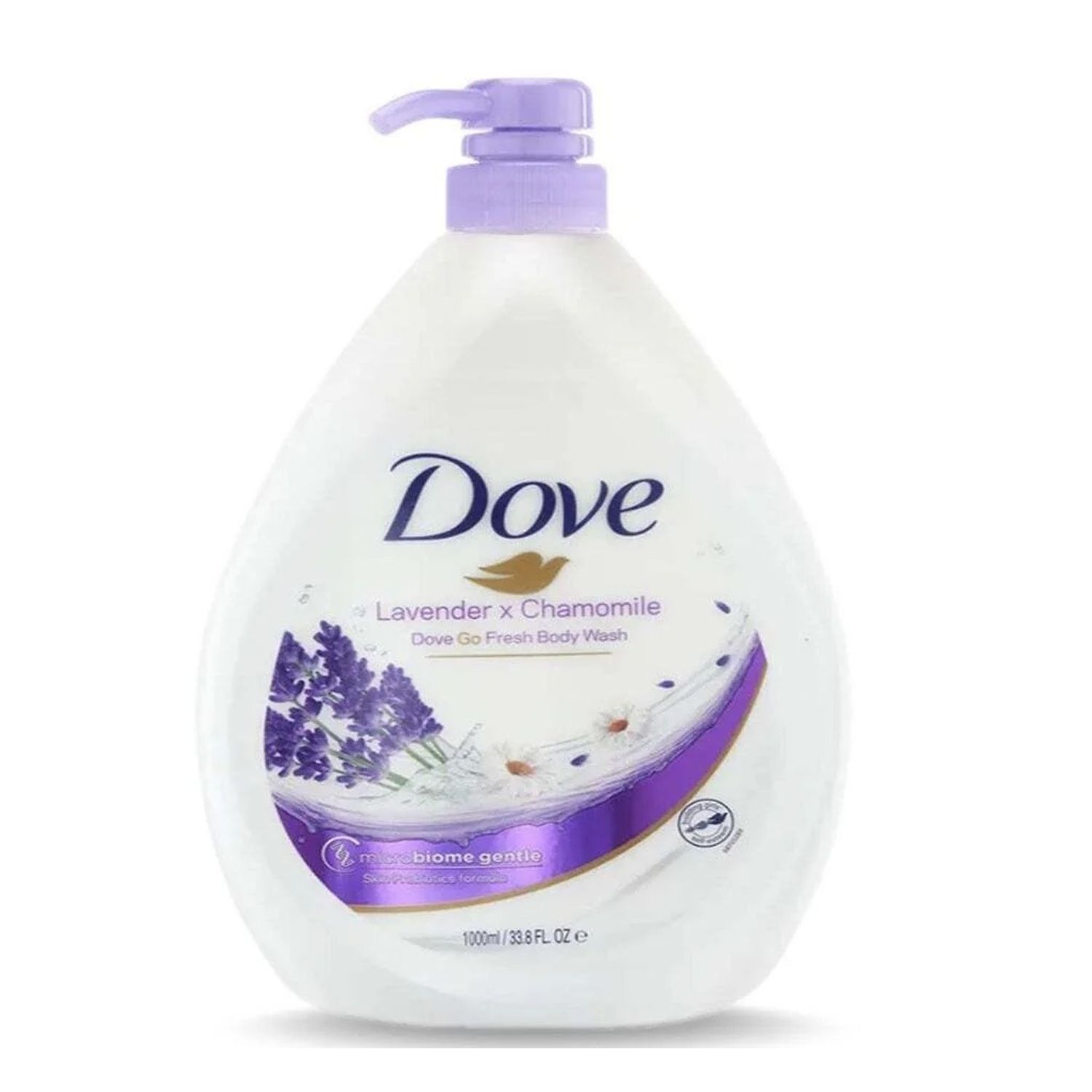 1 Liter {33.8oz} Dove Body Wash With Pump- Lavender &amp; Chamomile (12/cs)