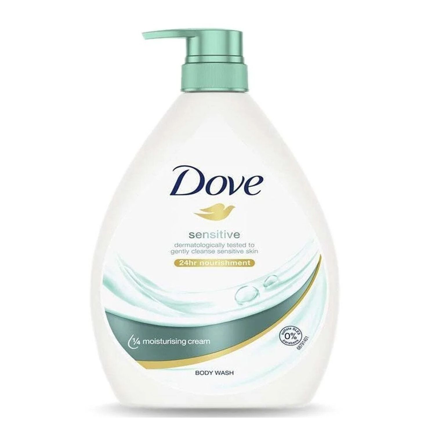 1 Liter {33.8oz} Dove Body Wash With Pump- Sensitive Skin (12/cs)