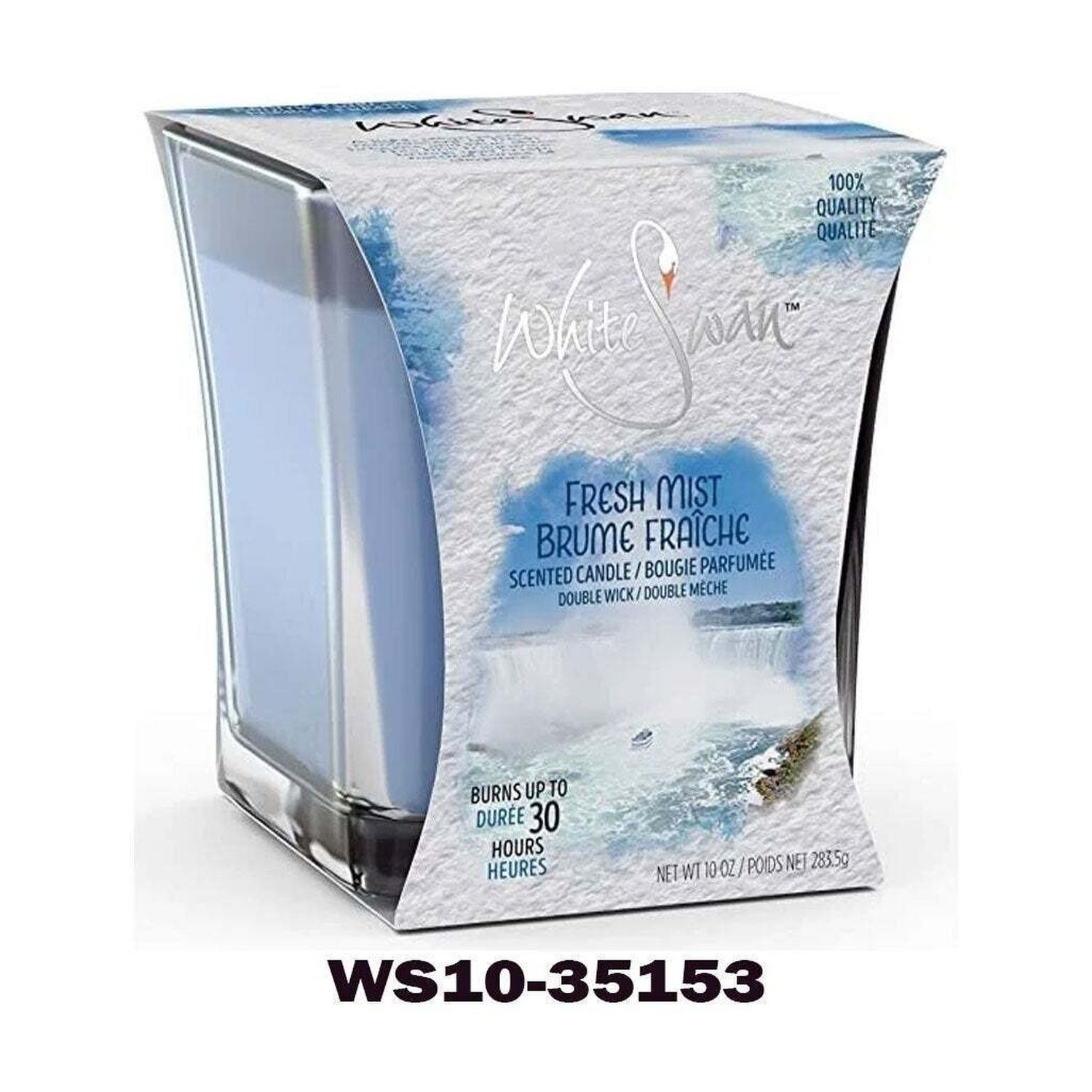 10 Oz White Swan/ Scented Candle/ Fresh Mist (6/cs)