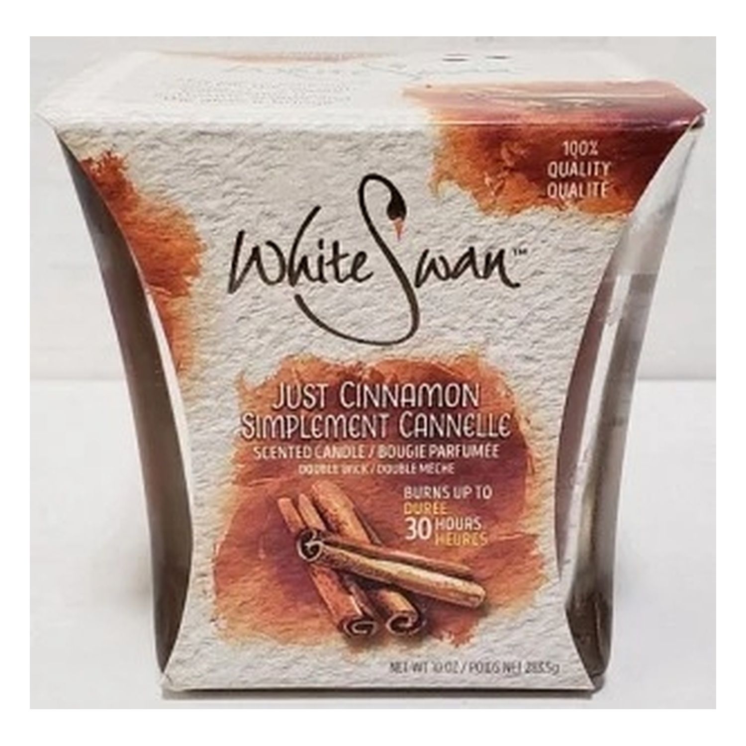 10 Oz White Swan/ Scented Candle/ Just Cinnamon (6/cs)
