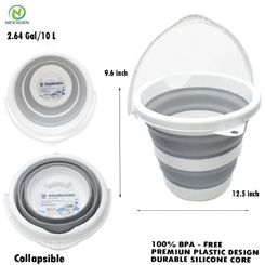 12.5 x 9.6" {2.6Gal} Collapsible Bucket (12/cs)