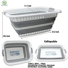 23.8 x 17.7 x 10.6" Collapsible Laundry Basket (6/cs)