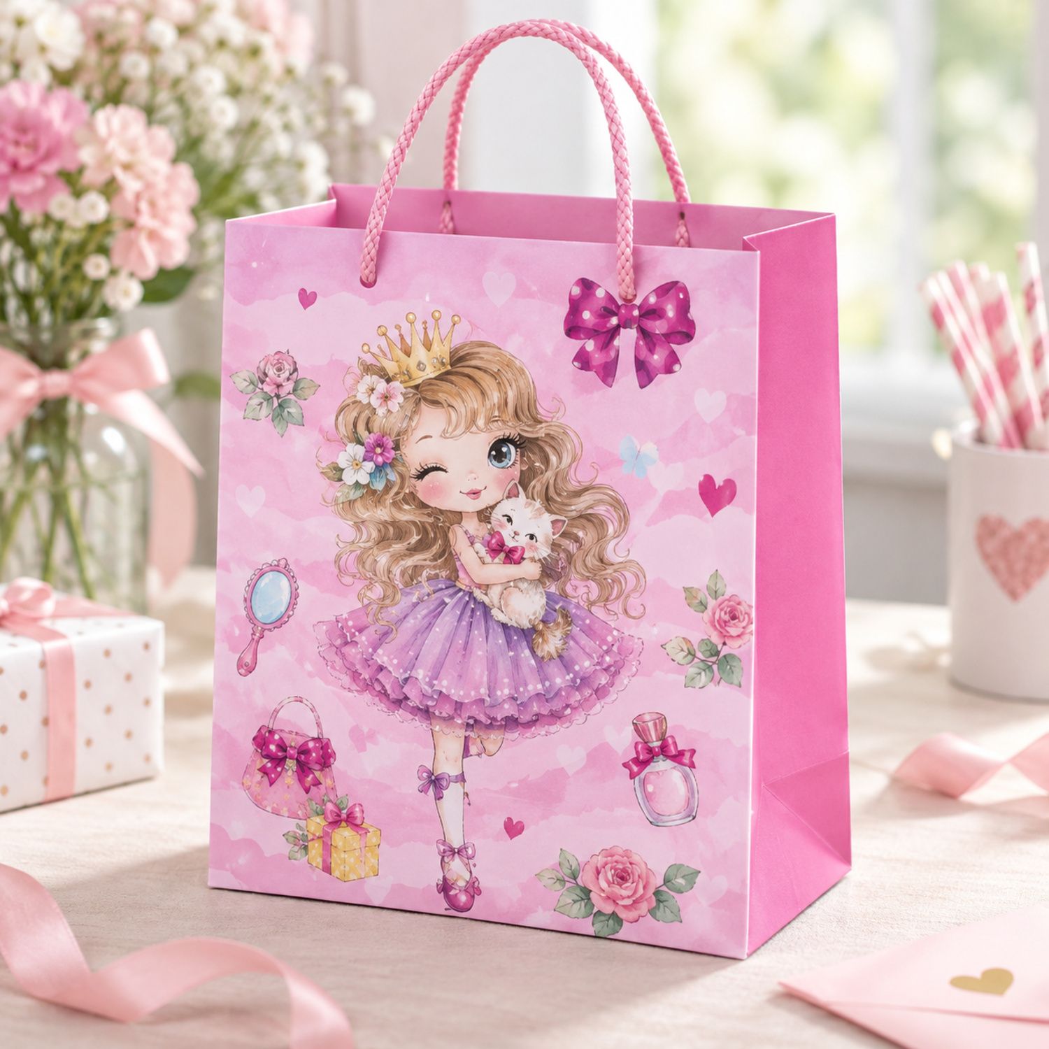 Girl Gift Bag Medium Size {718-M} (480/cs)