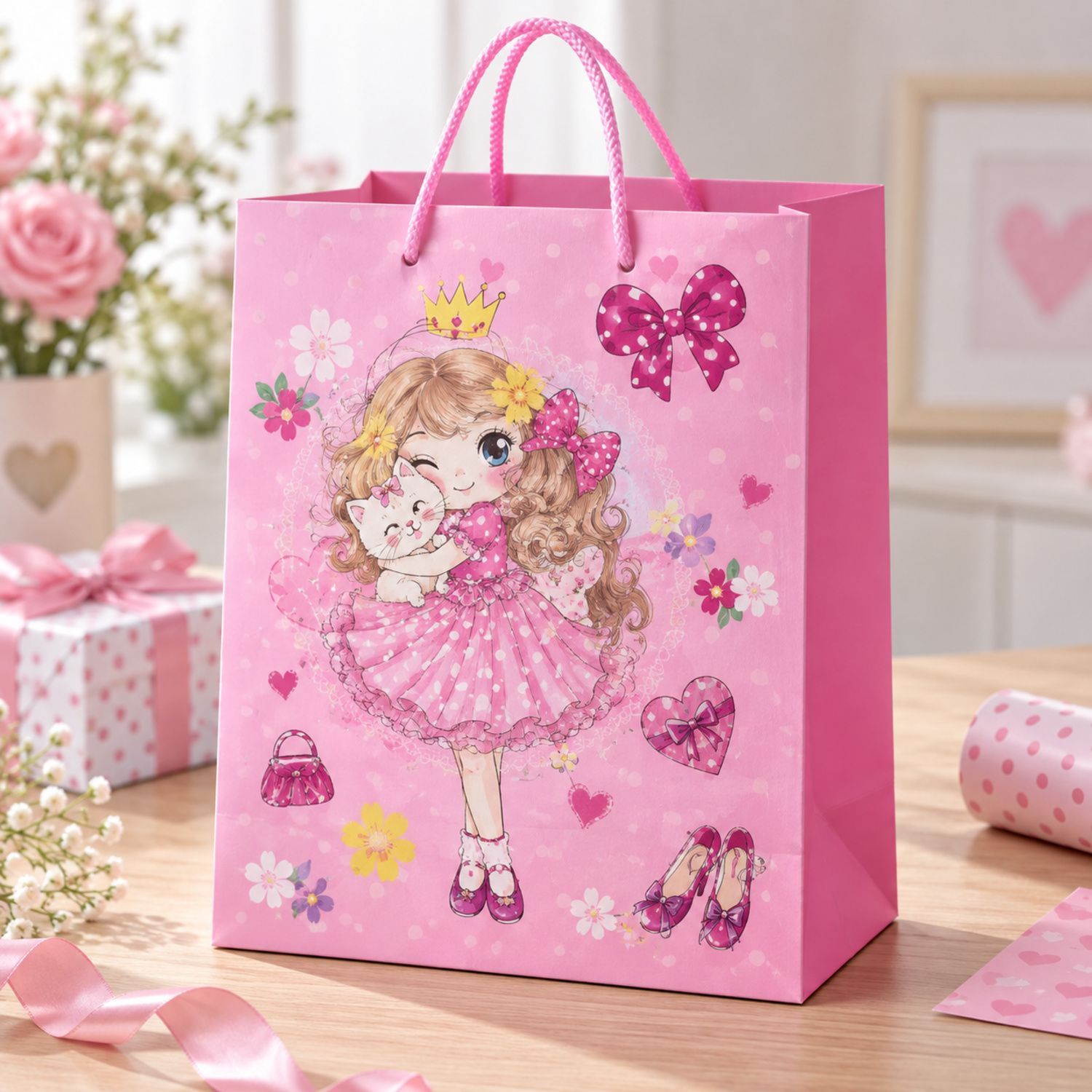 Girl Gift Bag Large Size {718-L} (360/cs)