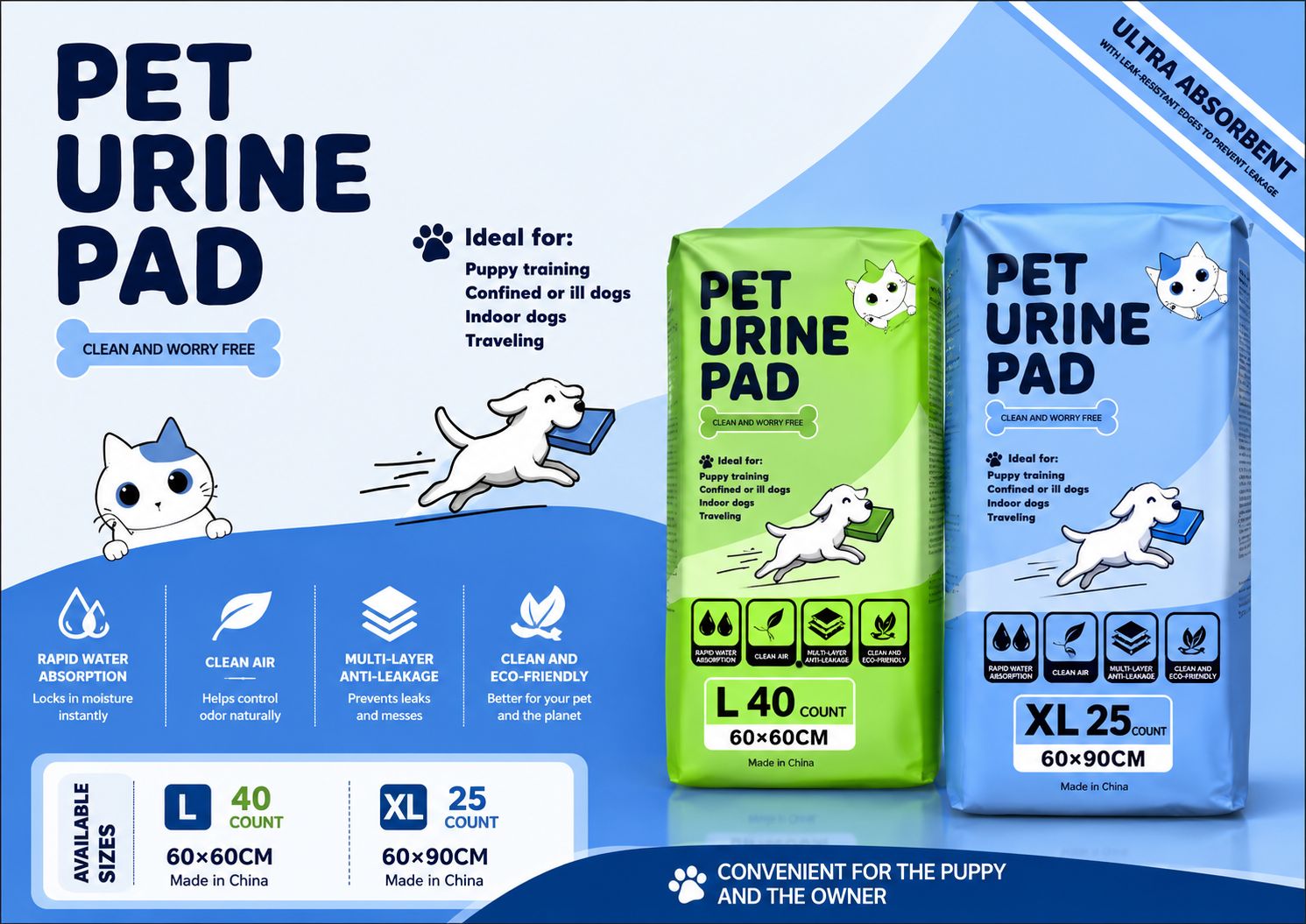 Pet Urine Pad Size XL {60x90} (10/cs)