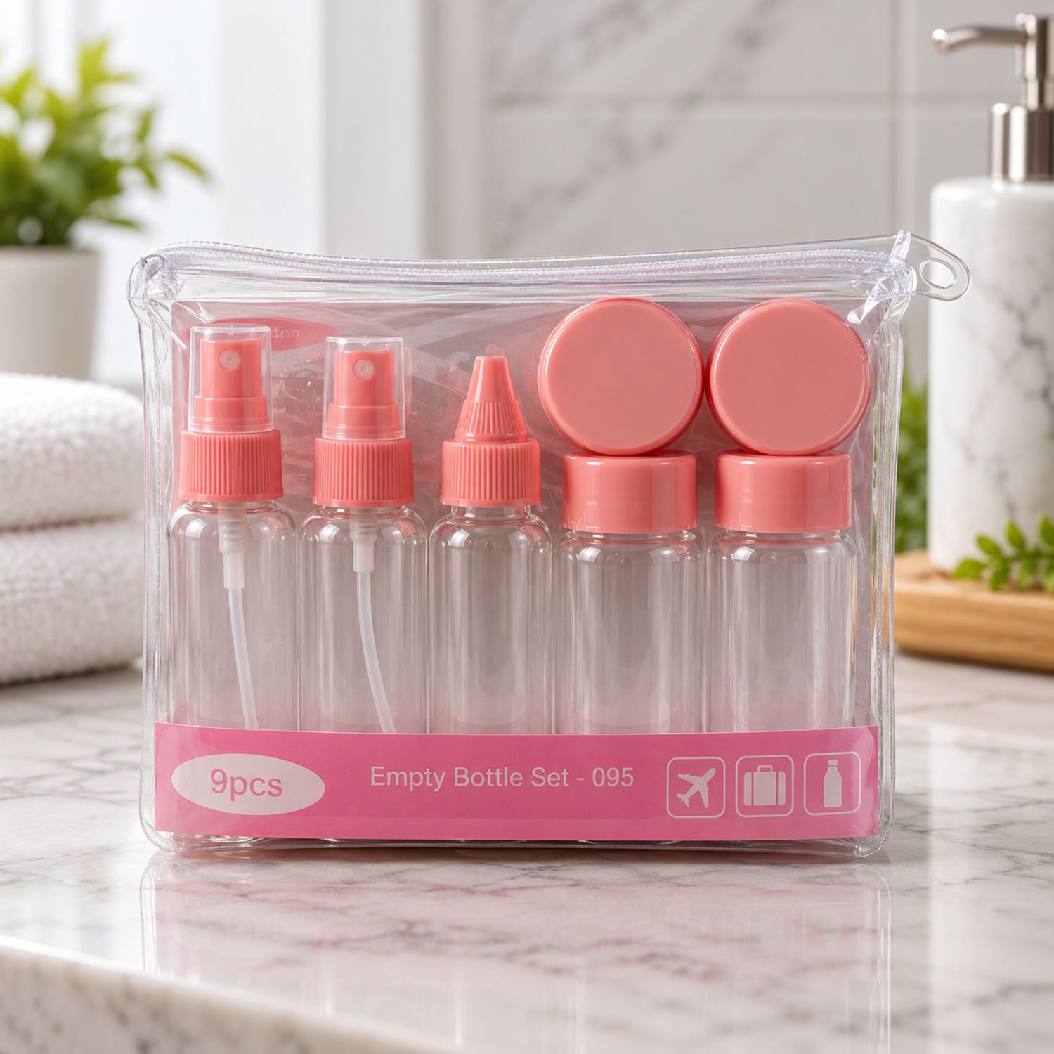 9pcs Empty Bottle Set -095 / Set de Viaje 9Pcs {095-9PC} (160/cs)