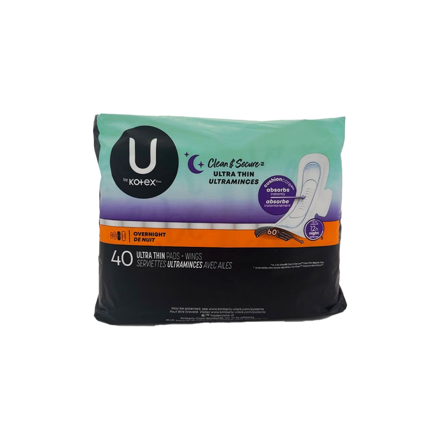 40ct Kotex Maxi Pads - Overnight (4/cs)
