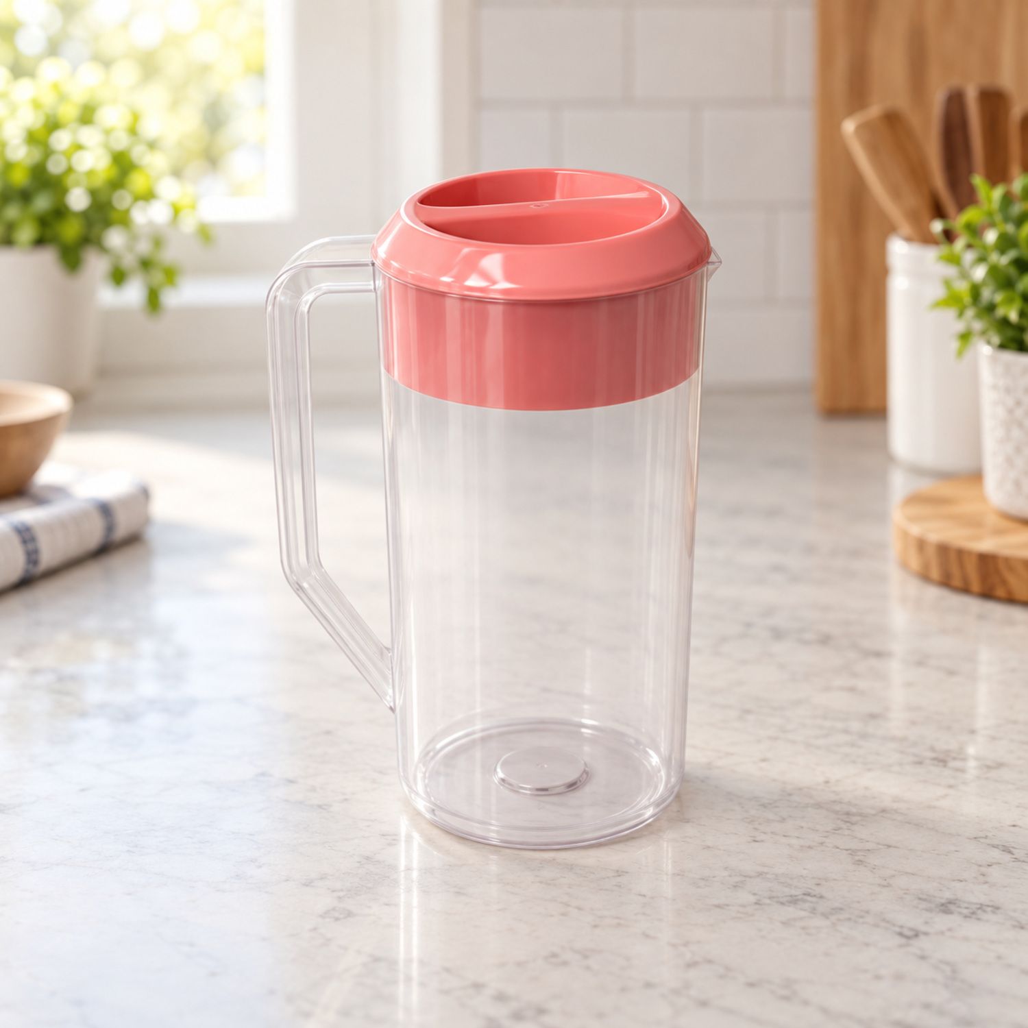 Plastic Jug / Jarra de Plastico con Tapa de Colores {WF061824} (40/cs)
