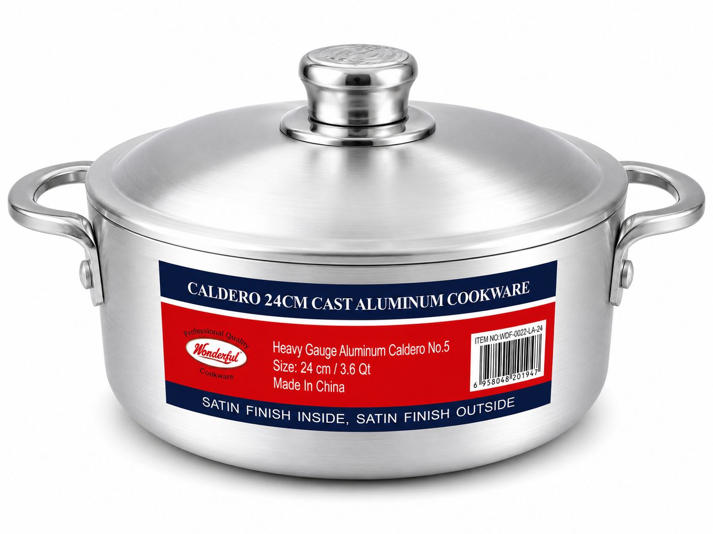 Caldero 24cm No.5 Size 3.5L / 3.6 Qt {0022-1A-24CM} (6/cs)
