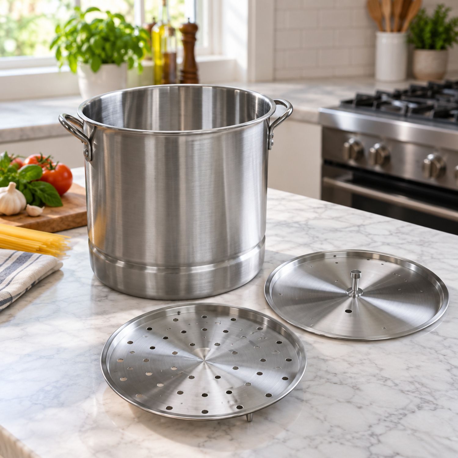 Aluminium Stock Pot Set {9015-8-12-16-20} (1/cs)