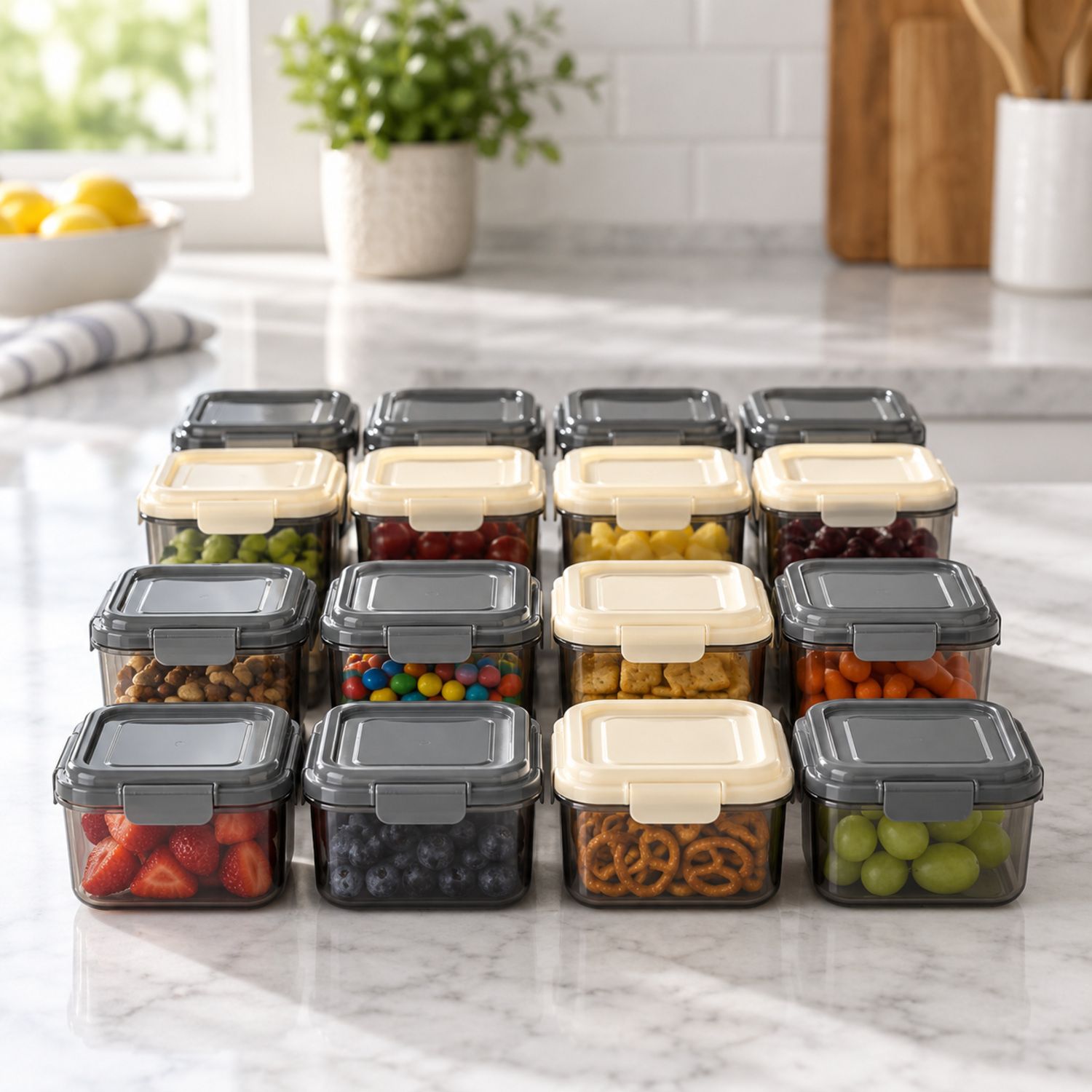 12ct Snack Square Storage Box {5963} (12/cs)