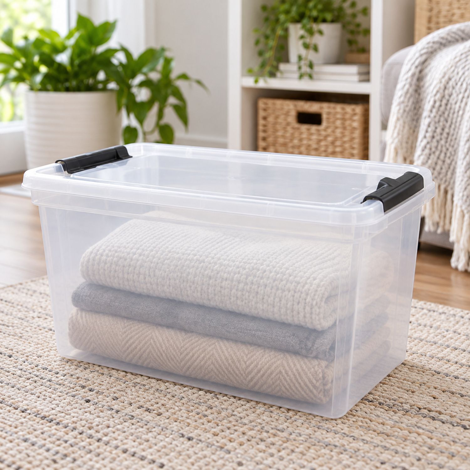 Plastic Storage Bin / Caja Plastica Organizadora {WF051615} / {8026} (14/cs)