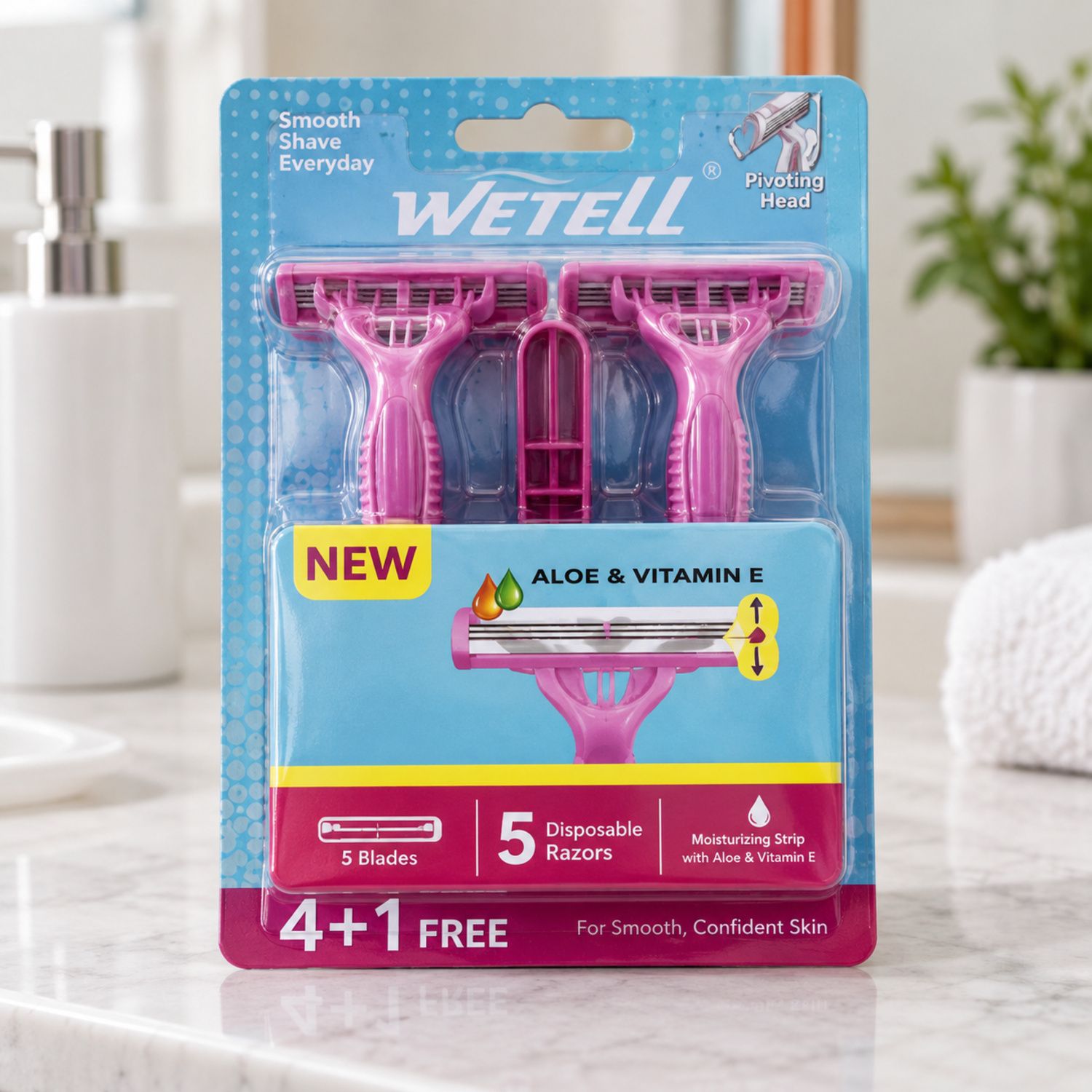 5ct Disposable Razors Women (4+1 Free) {WT2025035} (24/cs)