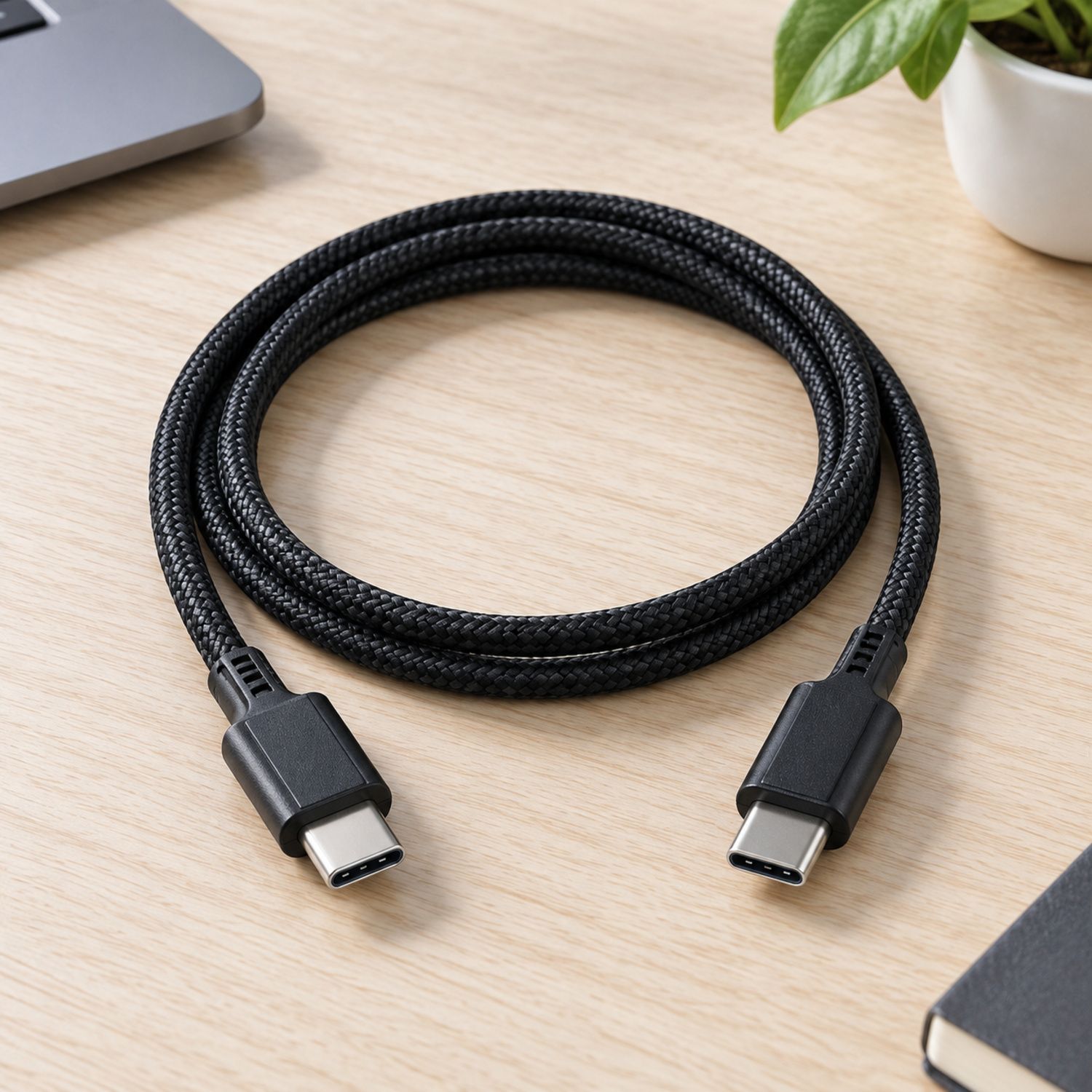 Braided Nylon Data Cable Type C to Type C 65 W {JKX-B219} (200/cs)