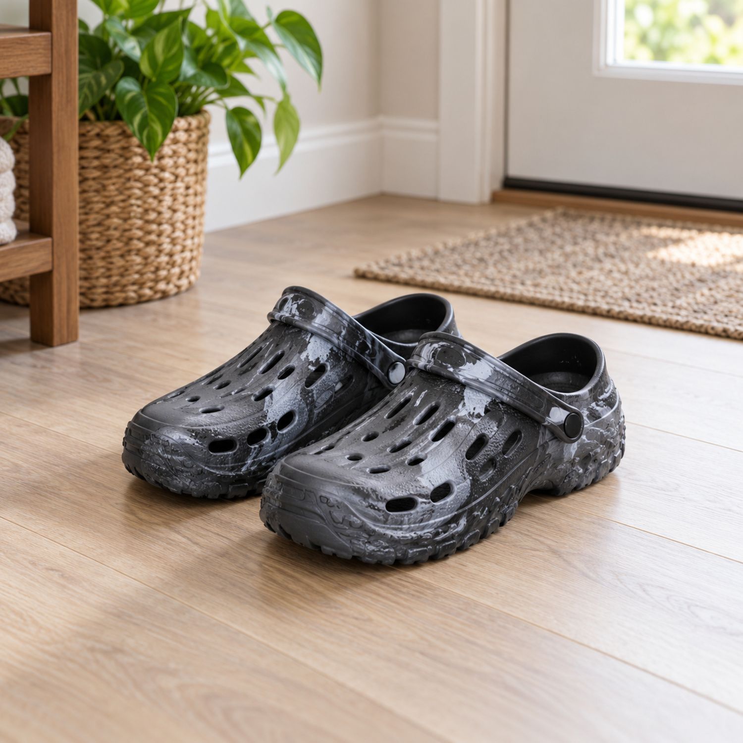 Men Crocs Grey / Black {685} (40/cs)
