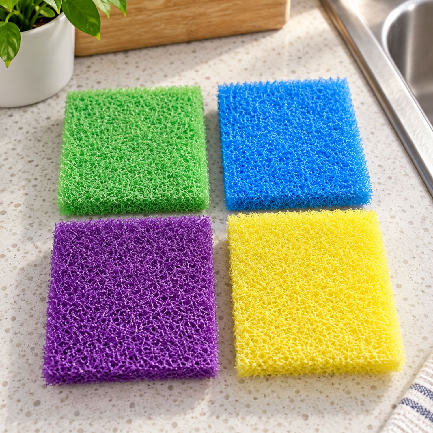 4 Pack Scouring Pads / Esponjas para Brillar 4Pk {NVA-162} (240/cs)