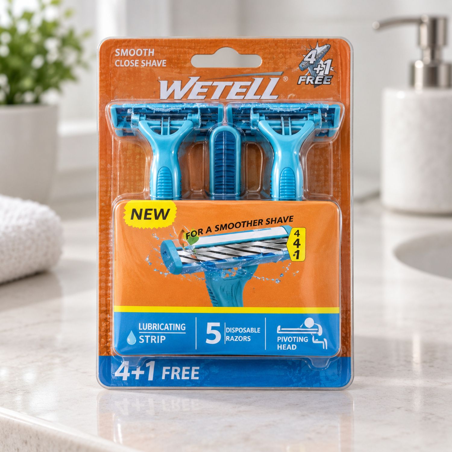 5ct Disposable Razors Men (4+1 Free) {WT2025036} (24/cs)