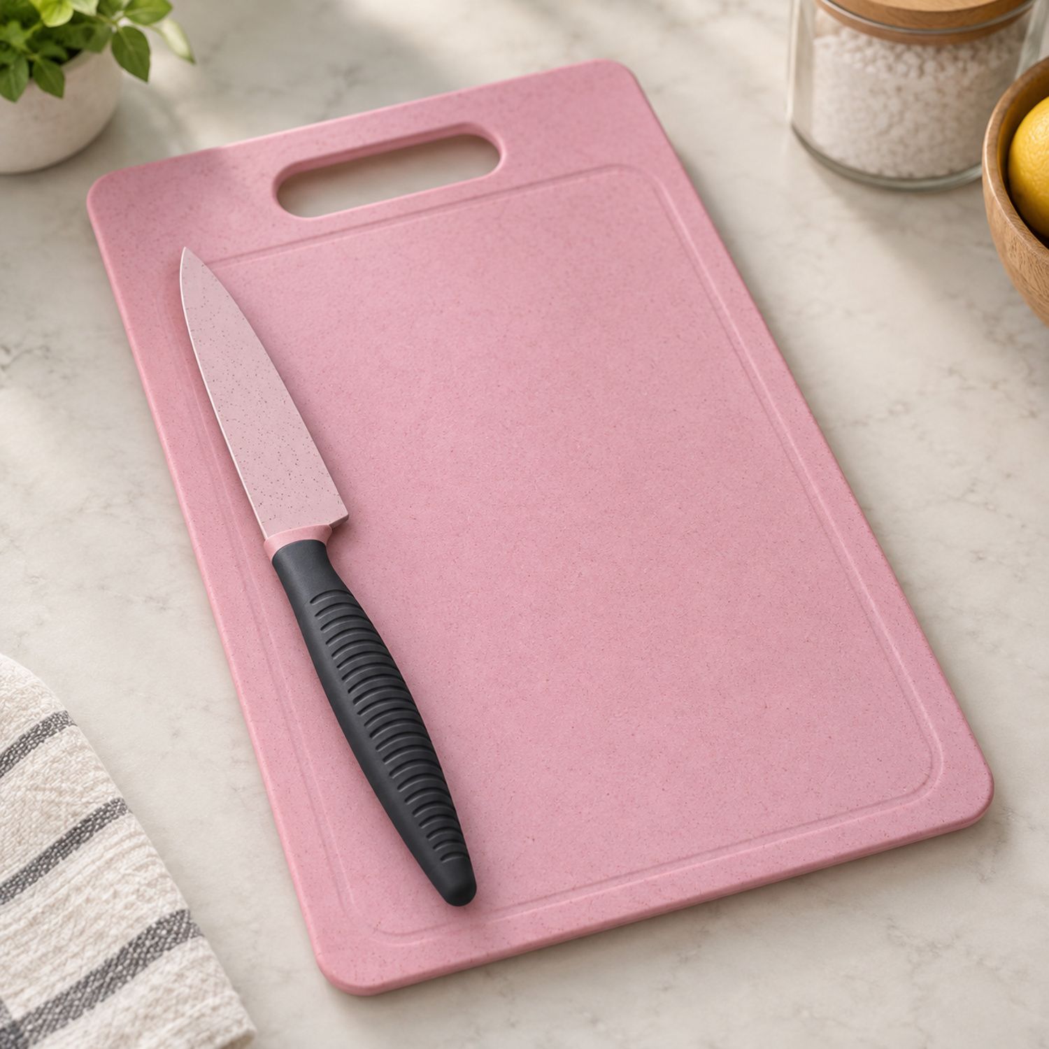 Natural Husk Plastic Cutting Board Set {8896M} (36/cs)