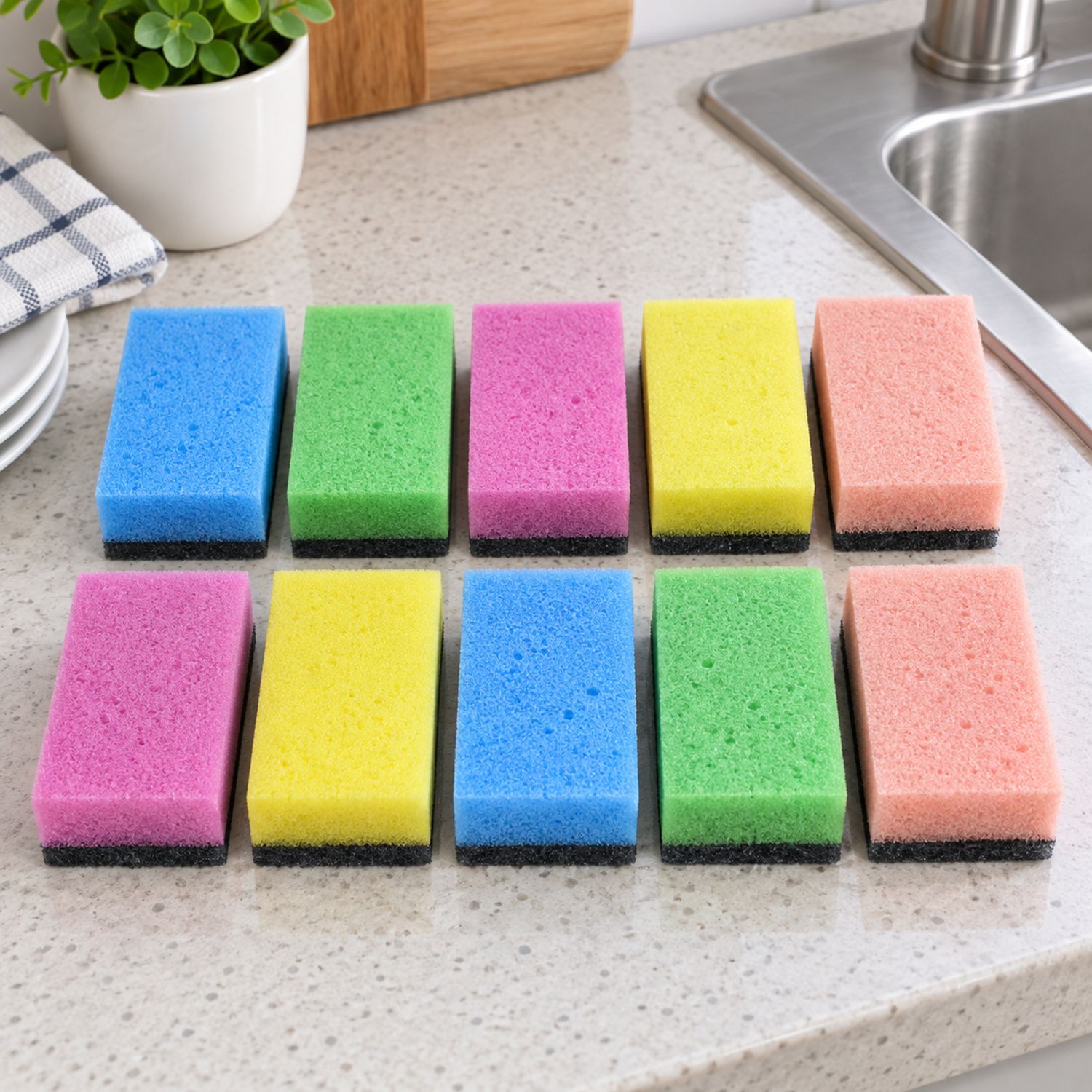 10 Pack Sponge Cleaning Block / Paquete de Esponjas {NVA-161} (100/cs)