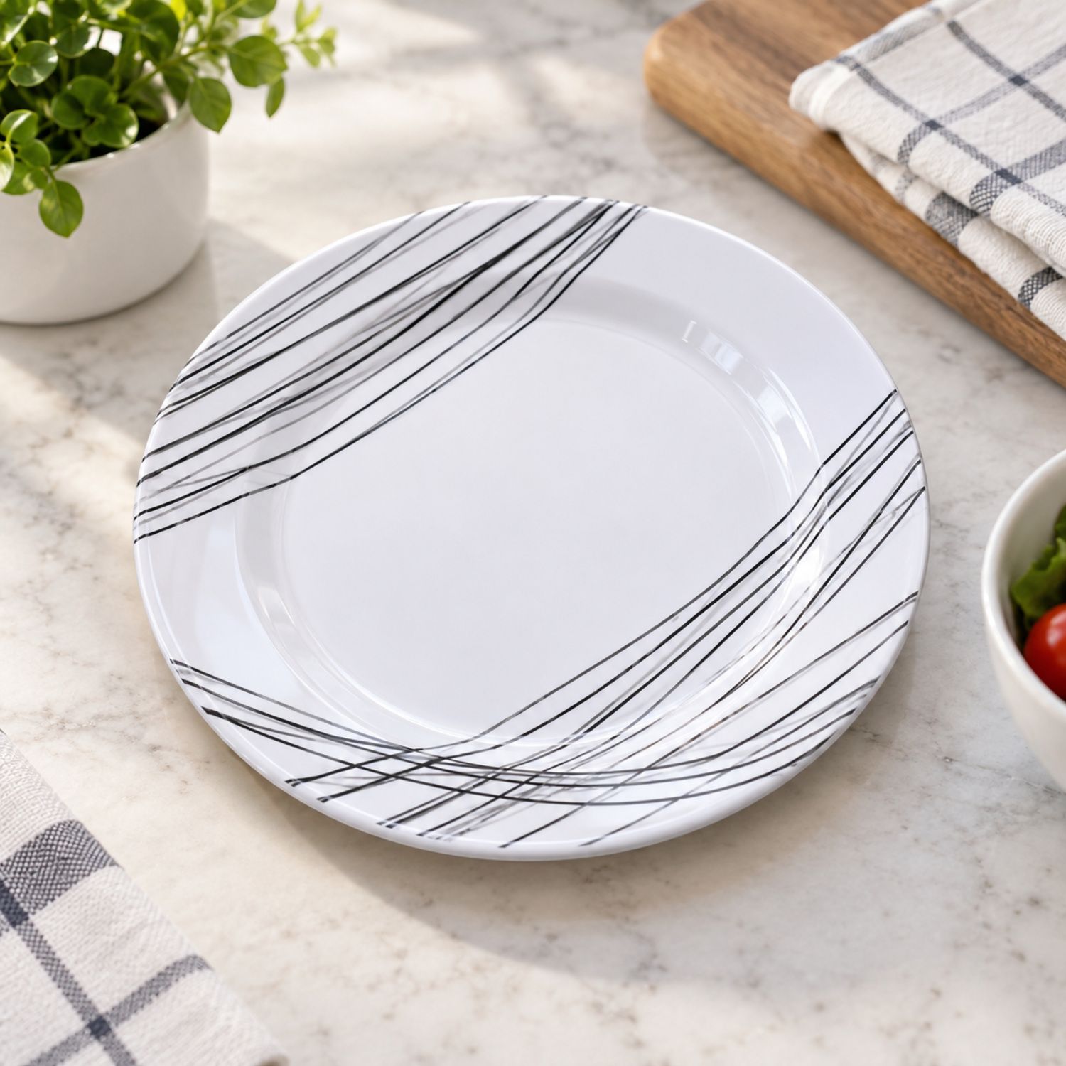 8" Melamine LinesPlate / 8" Plato Melamina {2-045} (240/cs)