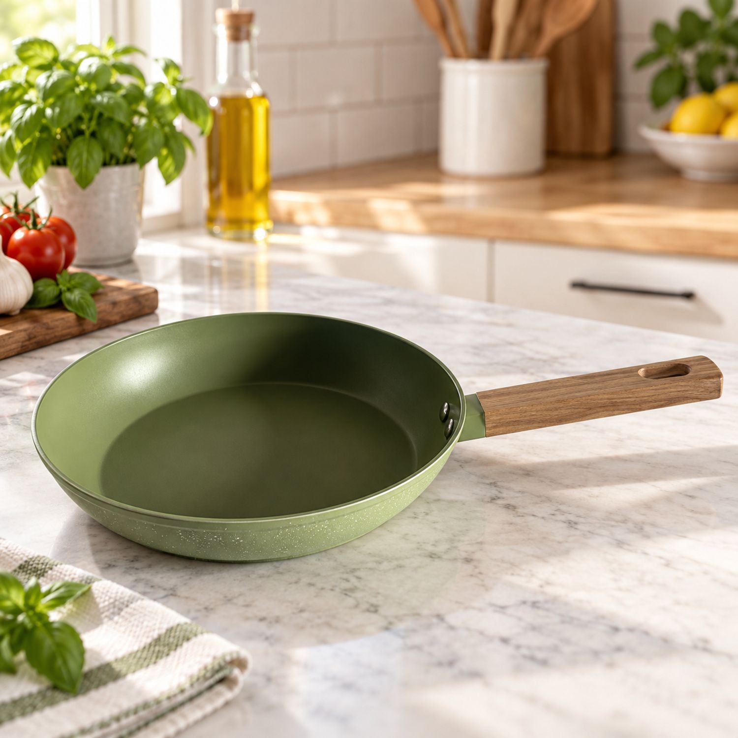 Sarten Nova 26 cm Color Verde Aluminio Forjado {NVA-76} (10/cs)