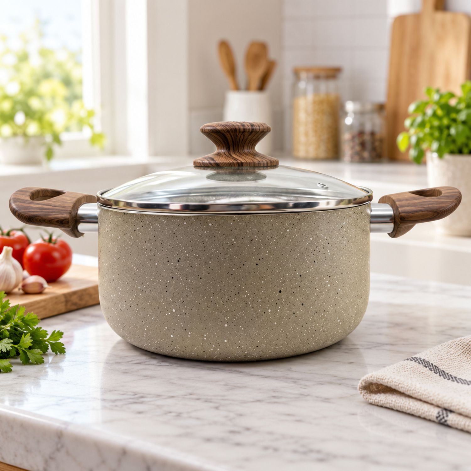 9 Liters / 30cm Nonstick Cookware / Olla 30cm (White &amp; Black) {NVA-88} (6/CS)