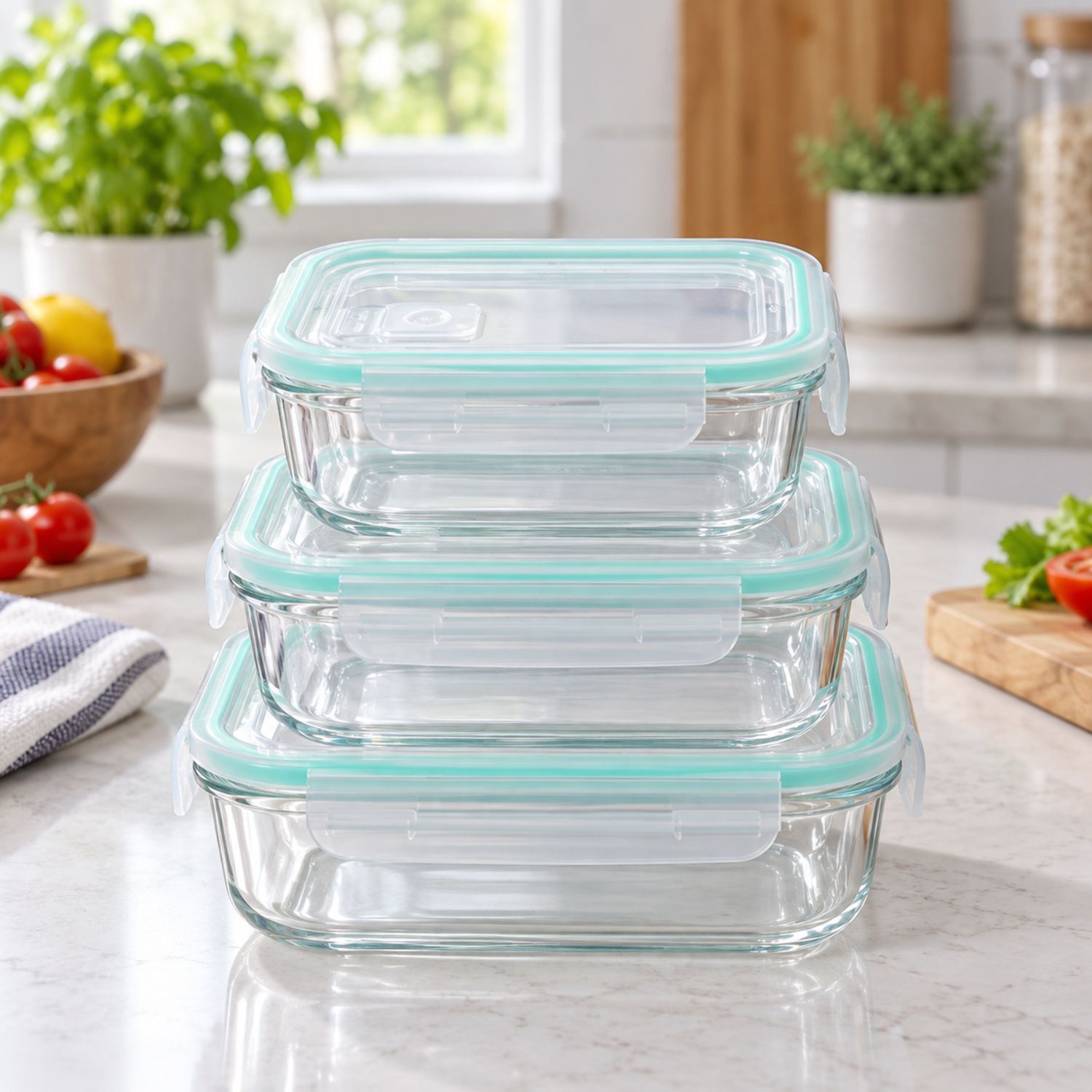 3 in 1 Brosilicate Glass Container {NVA-138} (12/cs)