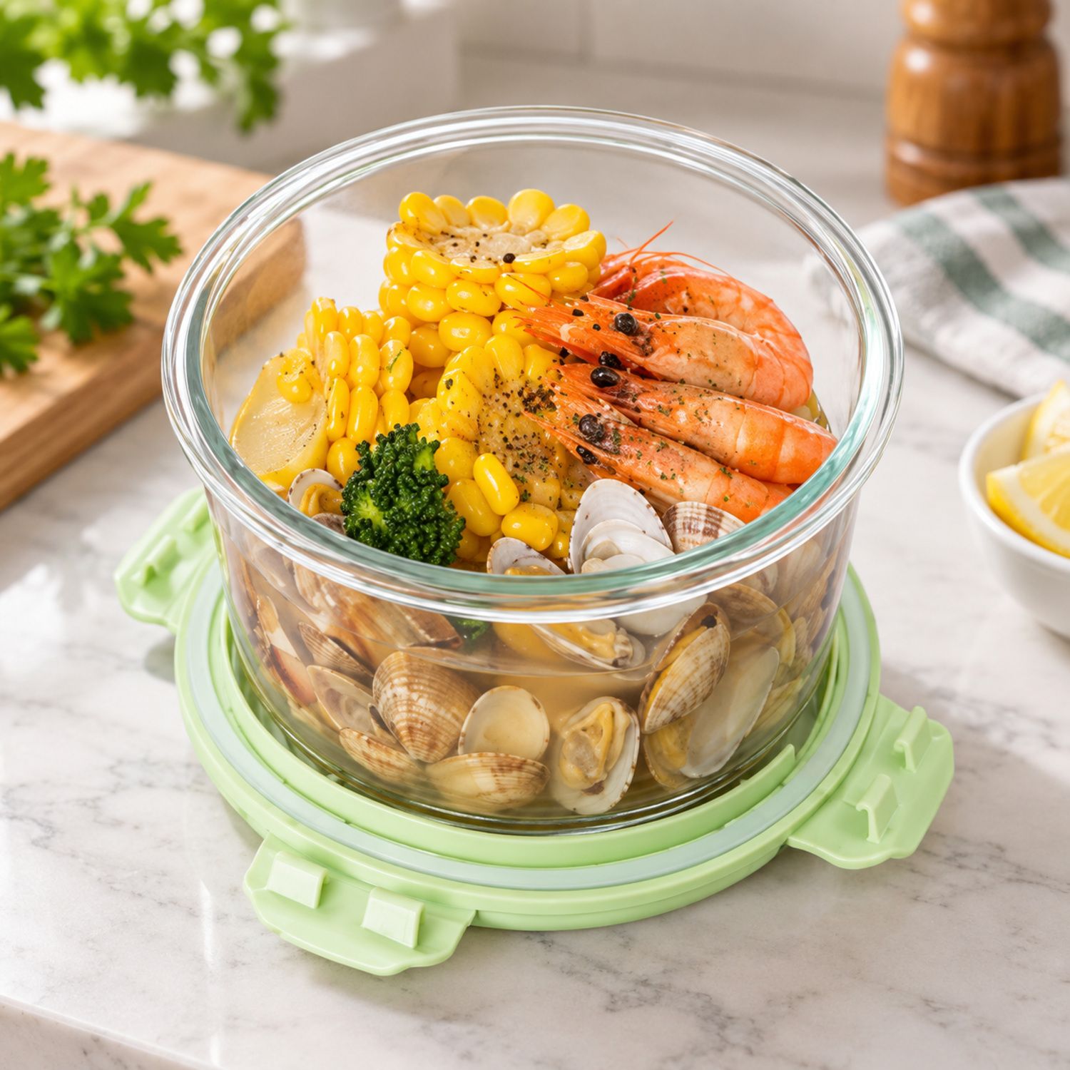 400ml Round Glass Container {NVA-139} (48/cs)