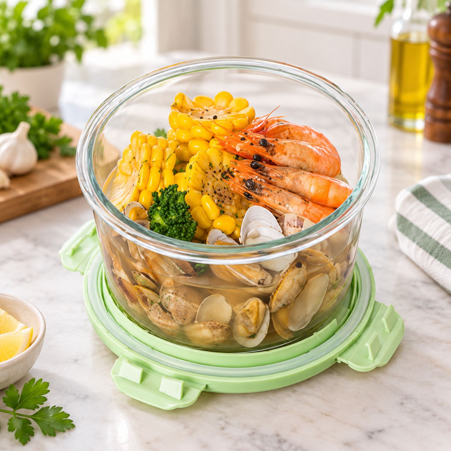 1000ml Round Glass Container {NVA-141} (24/cs)