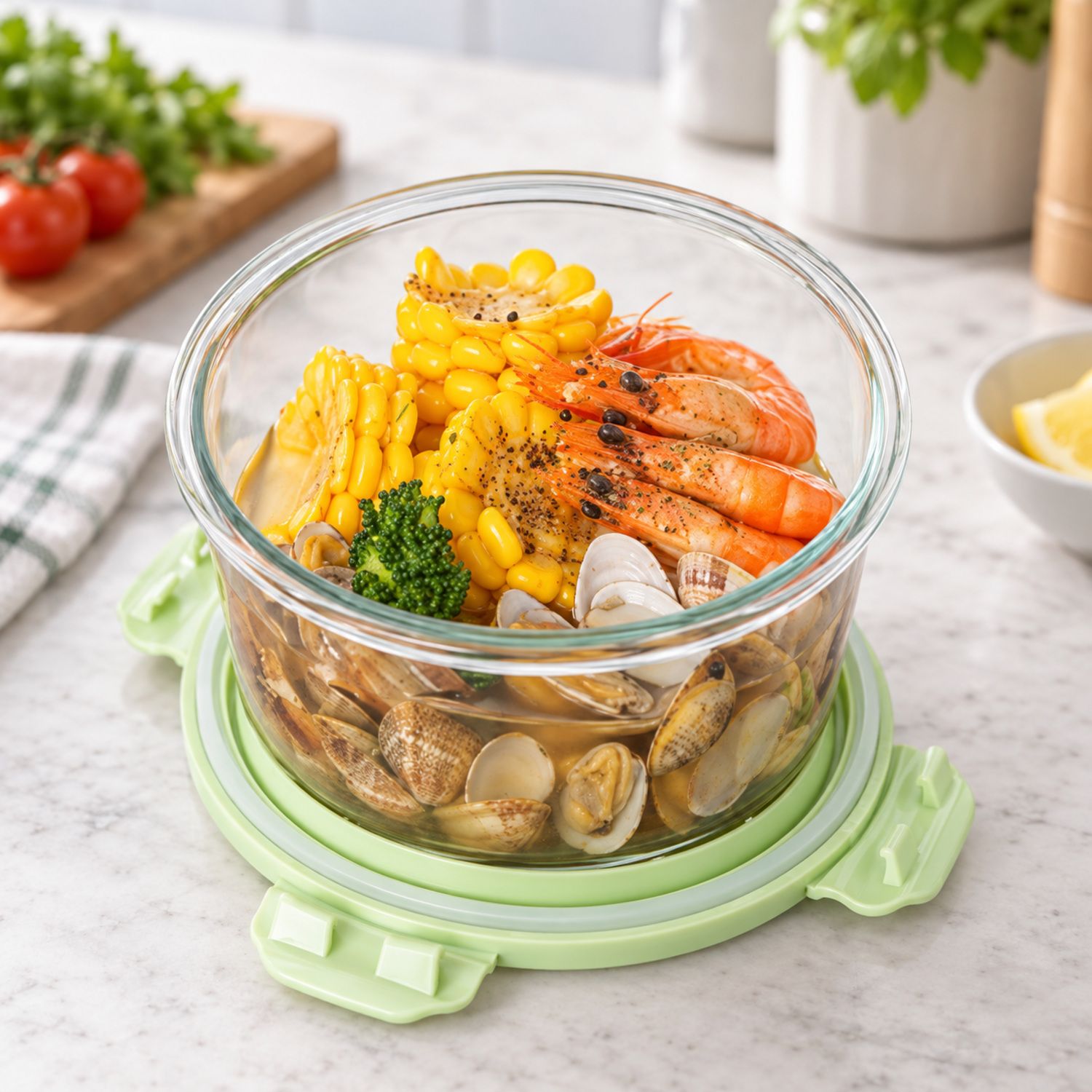 1300ml Round Glass Container {NVA-142} (24/cs)